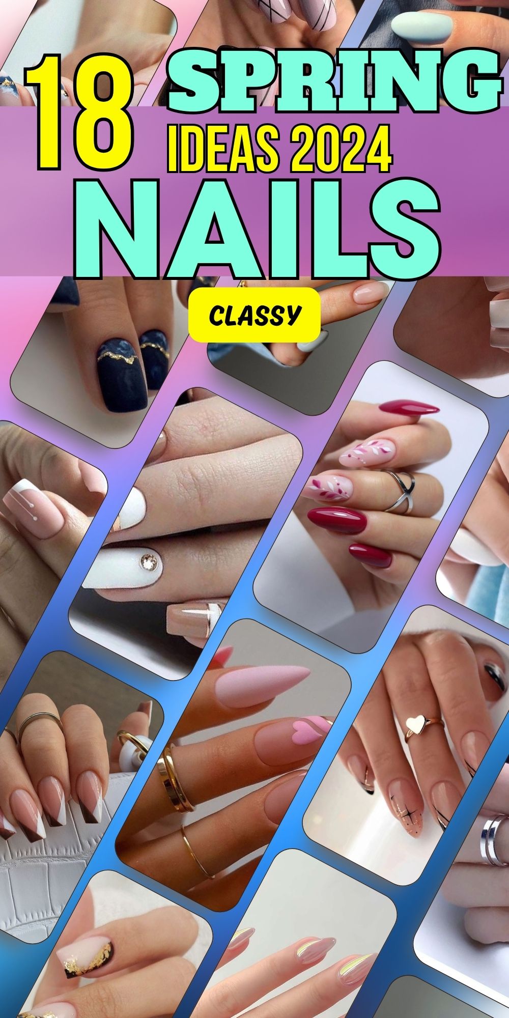 2024's Chic Spring Nails: Trendy Almond & Bold Square Styles
